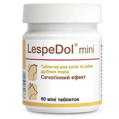 Dolfos LespeDol mini 60таб ЛеспеДол для котів і собак дрібних порід із захворюваннями сечостатевої системи та нирок