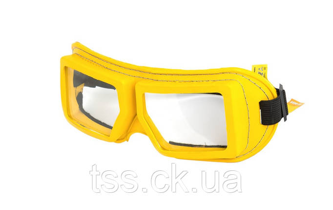 Окуляри закриті MASTERTOOL НАВІГАТОР SQ/ЗП-12 кв оправа ПВХ обшита повстю вентиляційні отвори прозорі, фото 1