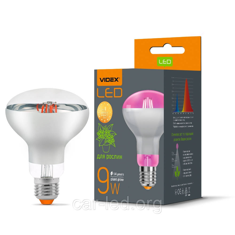 LED лампа VIDEX FITO Filament R80FF 09W E27 1200K, фото 1