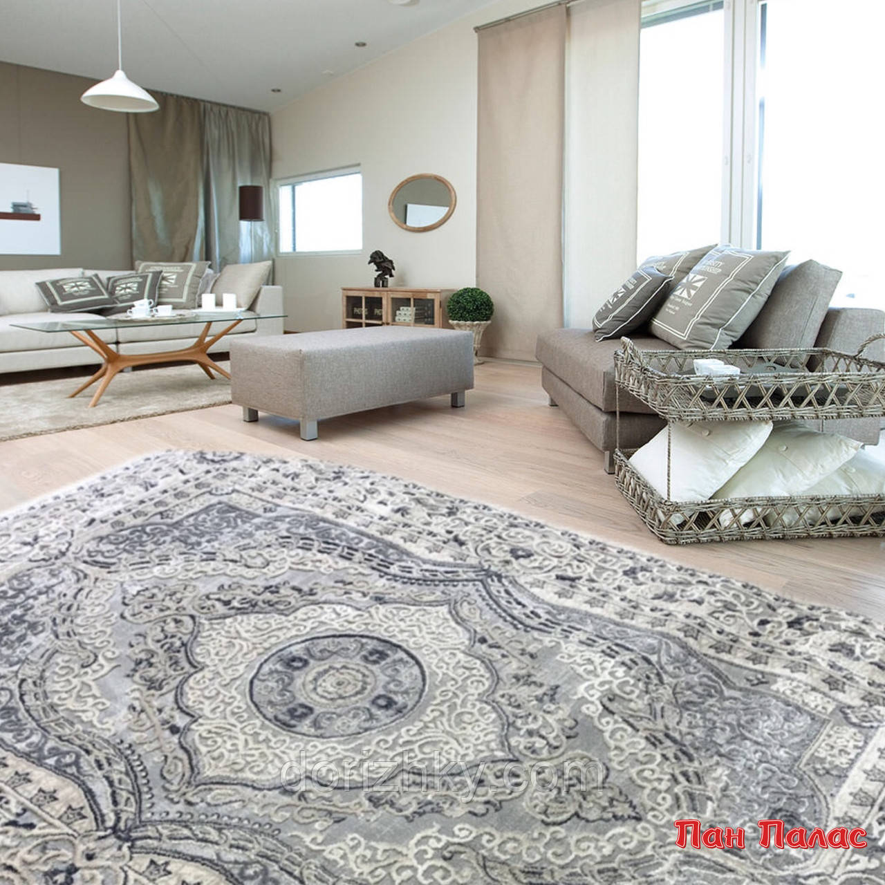 160х230см. Килим Venita 8840-Grey. Dilek Gaziantep, овал і прямий.