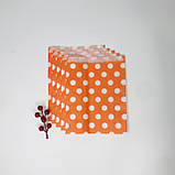 Крафт-пакет, 230*170*30 мм, помаранчевий в горохи, 10 шт., фото 2
