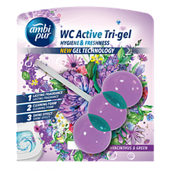 Гелева підвіска для туалету Ambi Pur WC Active Tri-gel Гіацинт і зелень, 45 г