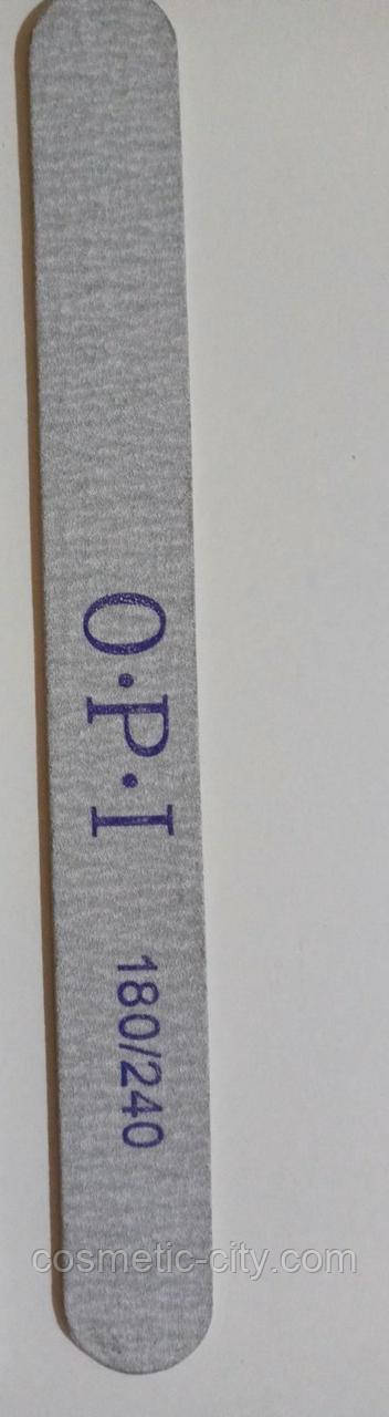 Пилка для нігтів OPI 180/240, пряма, сіра, фото 1