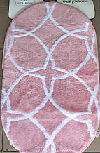 Рожевий, овальний набір килимків для вбиральні кімнати, Туреччина