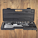 Універсальний набір інструмент голівок і ключів з трещею для будинку для авто в чемодані 1/4" 1/2" 51шт, фото 2