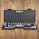 Універсальний набір інструментів голівок і ключів з трещею для будинку для авто в чемодані 1/2" 24шт GRAD, фото 3