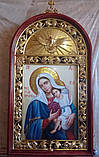 Ікона Святої Богородиці "Покриваюча" в кіоті 120*60 см, фото 2