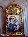 Ікона Святої Богородиці "Покриваюча" в кіоті 120*60 см, фото 4