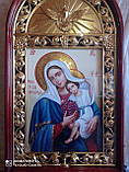 Ікона Святої Богородиці "Покриваюча" в кіоті 120*60 см, фото 7