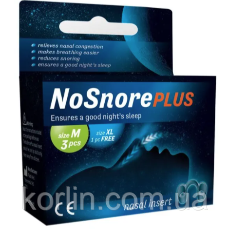 NoSnore Plus Носові Вставки Подушечки Від Храпа Багаторазові Розмір M x 3 шт + XL x 1 шт Польща Доставка з ЄС