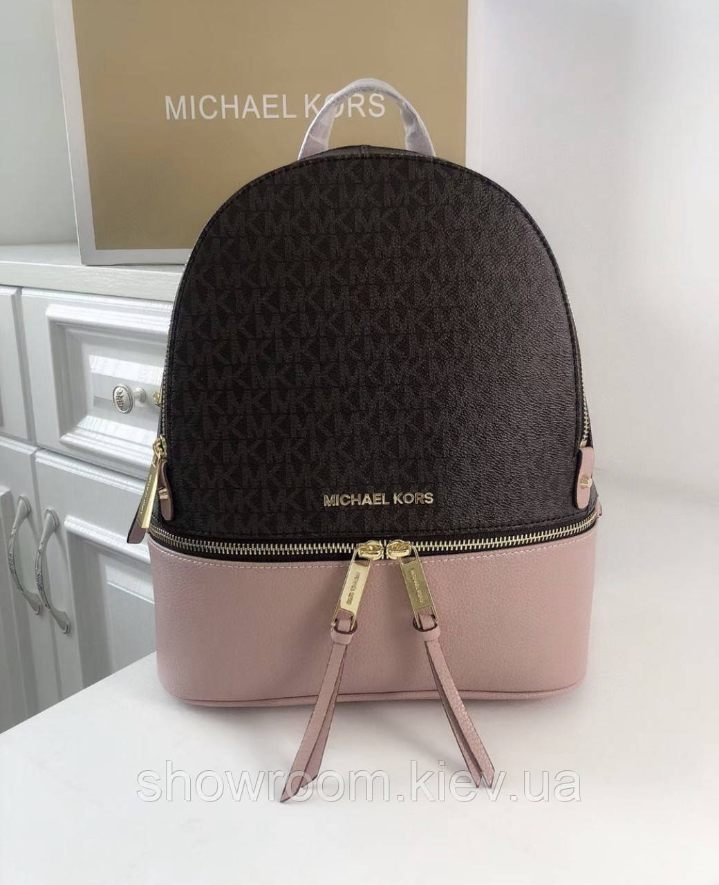 Жіночий шкіряний рюкзак Michael Kors Rhea Zip 1344 Lux