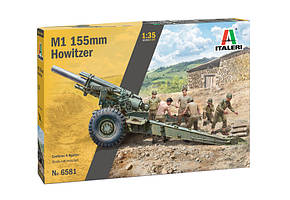Сборная модель полевой гаубицы M1 155 mm c расчетом. 1/35 ITALERI 6581