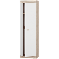 Невелика шафа для дому з вішалкою Дуб сонома/біла (60 см x 38 см x 205 см) | Еверест Соната-600