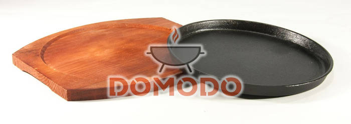 Купить Сковородка чугунная порционная круглая 19см на деревянной ...