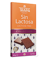 Шоколад без глютену і без лактози молочний Sin Lactosa Trapa 90 г