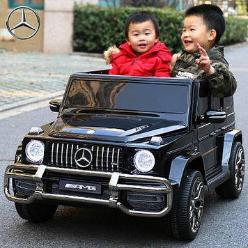 Двомісний дитячий електромобіль Мерседес Гелендваген Mercedes Gelandewagen G63, M 4259 EBLR-2 чорний (білий)