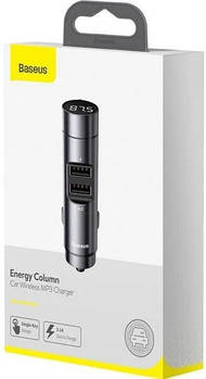 FM модулятор Baseus Energy Column Car Wireless MP3 Charger (PPS Quick Charger) (CCNLZ-C0G) Dark Gray