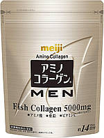 MEIJI Amino Collagen MEN Морской коллаген для мужчин 5000 + аргинин, цинк, керамиды, витамин С 98 г на 14 дней