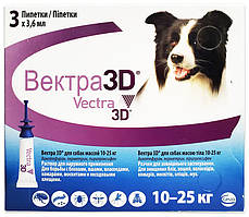 Вектра 3D инсектоакарицидные краплі для собак вагою 10-25 кг