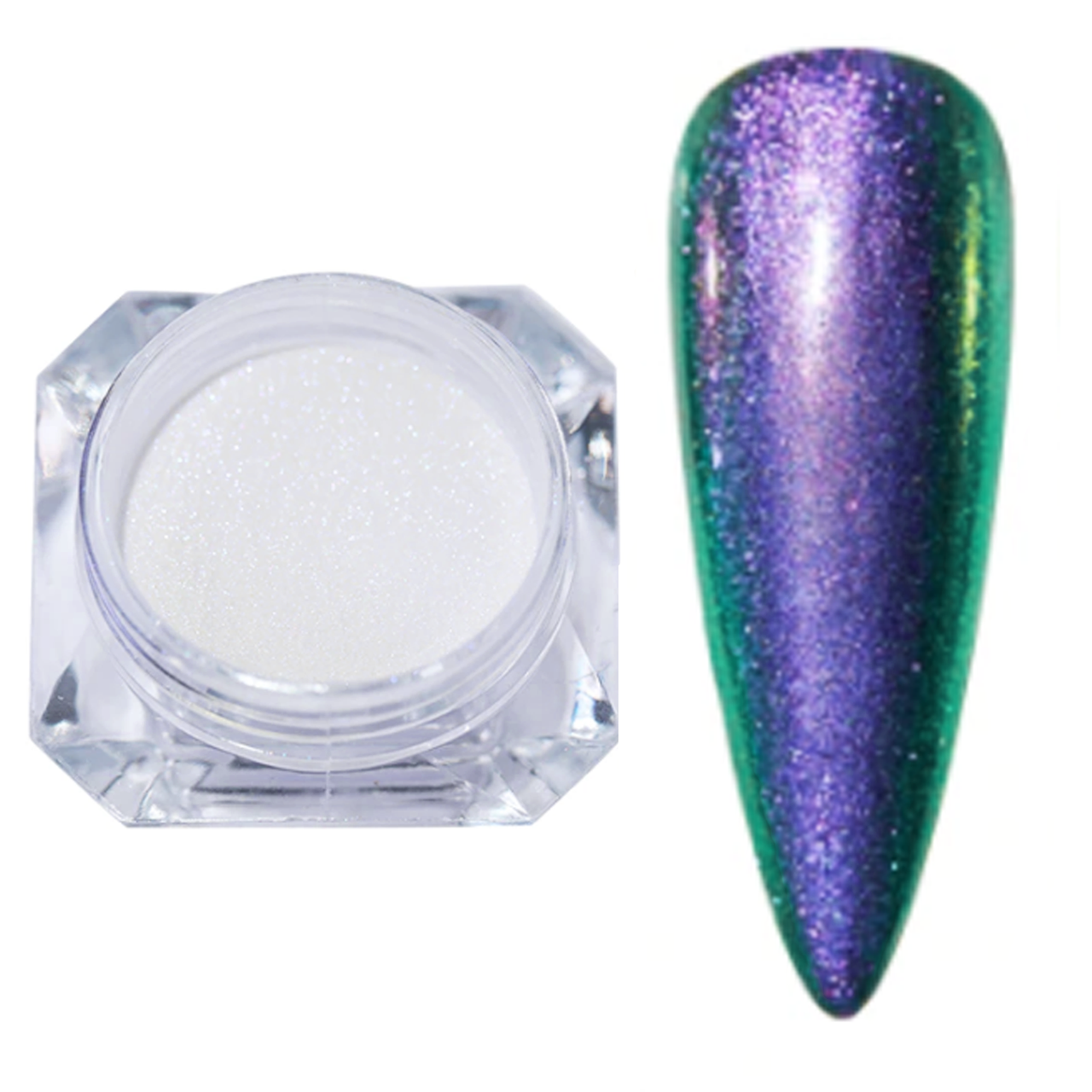 Дзеркальна втирка Nail Accessory No8, фіолетово-бірюзовий хамелеон