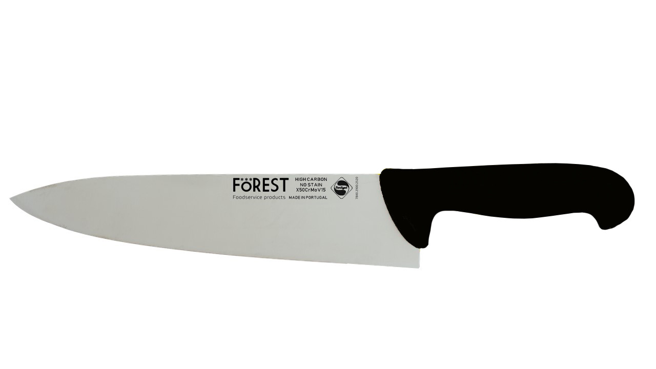 367125 Ніж кухарський напівгнучкий 250 мм чорний FoREST