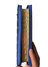 Біблія синього кольору, 13х18,5 см, з замком, з індексами, золотий зріз, фото 2