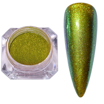 Дзеркальна втирка Nail Accessory No10, золотисто-оливковий хамелеон, фото 1