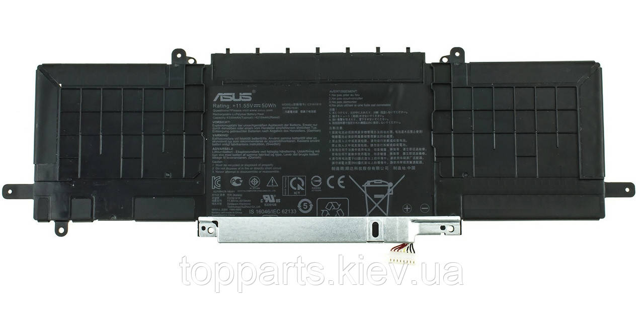 Батарея для ноутбука Asus ZenBook UX333 C31N1815, 4335mAh (50Wh), 3cell, 11.55V, Li-Pol, черная, ОРИГИНАЛЬНАЯ