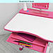 Дитяча парта M 4428, регулювання висоти, нахилу, лампа LCD, з підставкою для книг, рожевий, фото 5