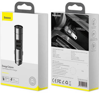 FM модулятор Baseus Energy Column MP3 Charger 2USB 3.1 A (CCNLZ-0G) Grey