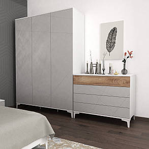 Шафа Ш3 Picassa / Пикасса 2300х1700х550мм біла аляска+попелястий софттач Art In Head, фото 2