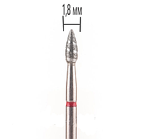 НАСАДКА С АЛМАЗНЫМ НАПЫЛЕНИЕМ ТОРНАДО ПОЧКА-ПУЛЯ КРАСНАЯ 1,8 мм