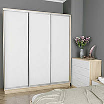 Шафа-купе Loretto / Лоретто 2400х2100х603мм дуб сонома+білий супермат Art In Head, фото 3