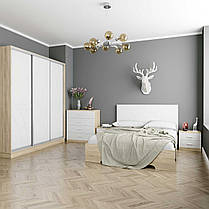 Шафа-купе Loretto / Лоретто 2400х2100х603мм дуб сонома+білий супермат Art In Head, фото 4