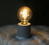 Настільна лампа нічник «Тесла» сірий бетон һ10см, фото 2