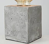 Настільна лампа нічник «Тесла» сірий бетон һ10см, фото 8