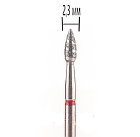 НАСАДКА С АЛМАЗНЫМ НАПЫЛЕНИЕМ ТОРНАДО ПОЧКА-ПУЛЯ КРАСНАЯ 2,3 мм