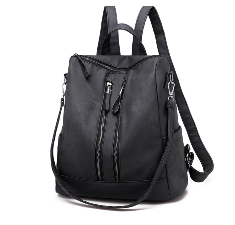 Жіночий стильний сумка рюкзак в чорному кольорі з міцного матеріалу