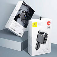 Автомобільний FM трансмітер 2USB 2.4A BASEUS модулятор в машину Locomotive Bluetooth MP3 (чорний), фото 9