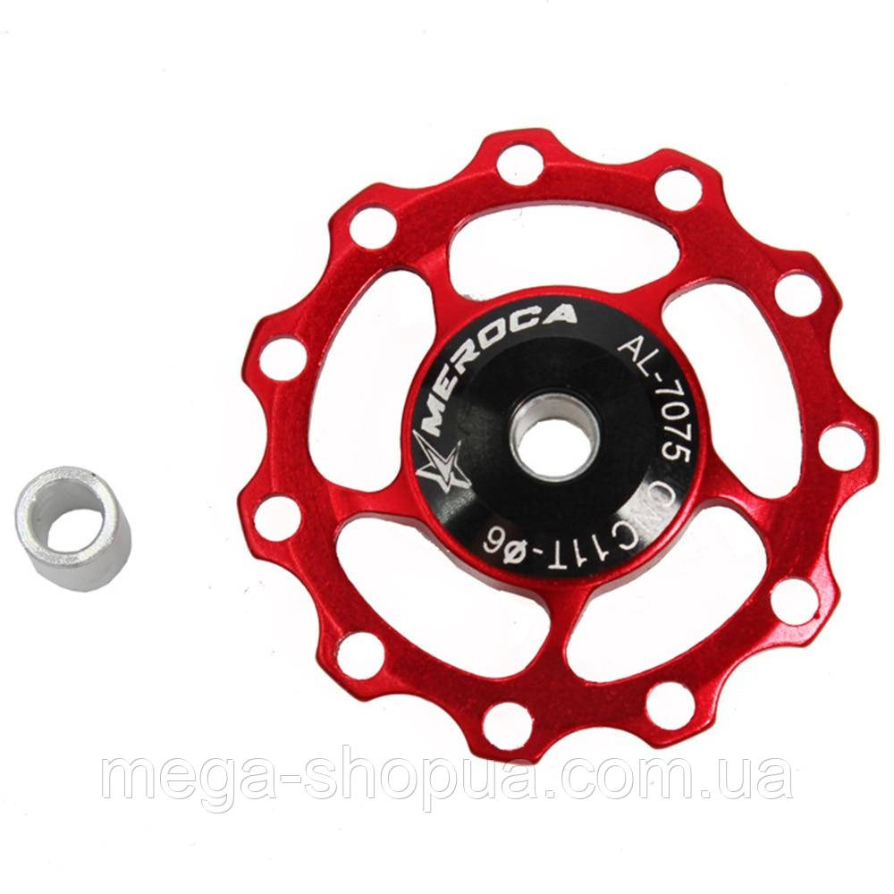 Алюмінієві ролики з підшипниками заднього перемикача для велосипеда 11T Ø6 Meroca Червоний