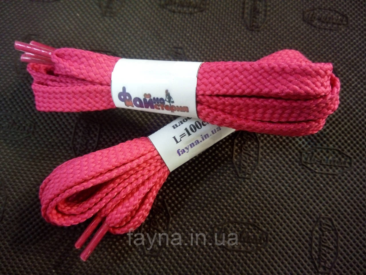 Шнурки ФМ плоскі для взуття, 8 мм, 100, малинові (фуксія), фото 1