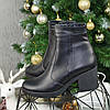 Черевики жіночі шкіряні на невисокому каблуці, фото 2