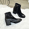 Черевики жіночі шкіряні на невисокому каблуці, фото 3