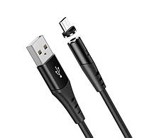 Магнитный зарядный USB кабель micro usb Hoco X60, Магнитная зарядка андроид, Кабель для зарядки телефона