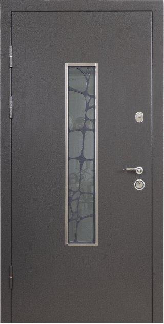 Вхідні двері ТМ Abwehr 408 Солід комплектація Defender Glass метал ral 9975/мдф вуличні