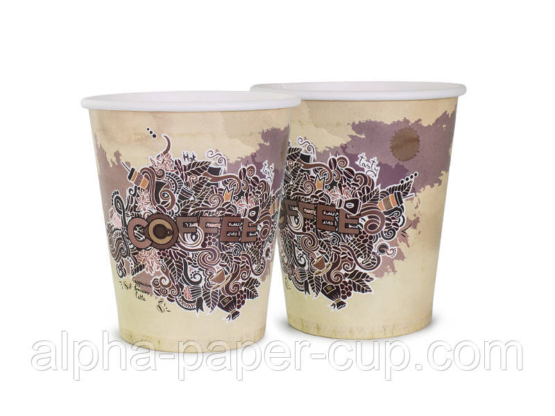Стакан кольоровий 180 мл картон "Coffee" d69, 2800 шт/ящ