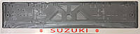 Рамка номерного знака с надписью и логотипом Suzuki Красный.