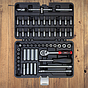 Універсальний набір інструментів головок і ключів з завданнями для будинку для авто в чемодані 1/4" 56шт CrV ULTRA, фото 3