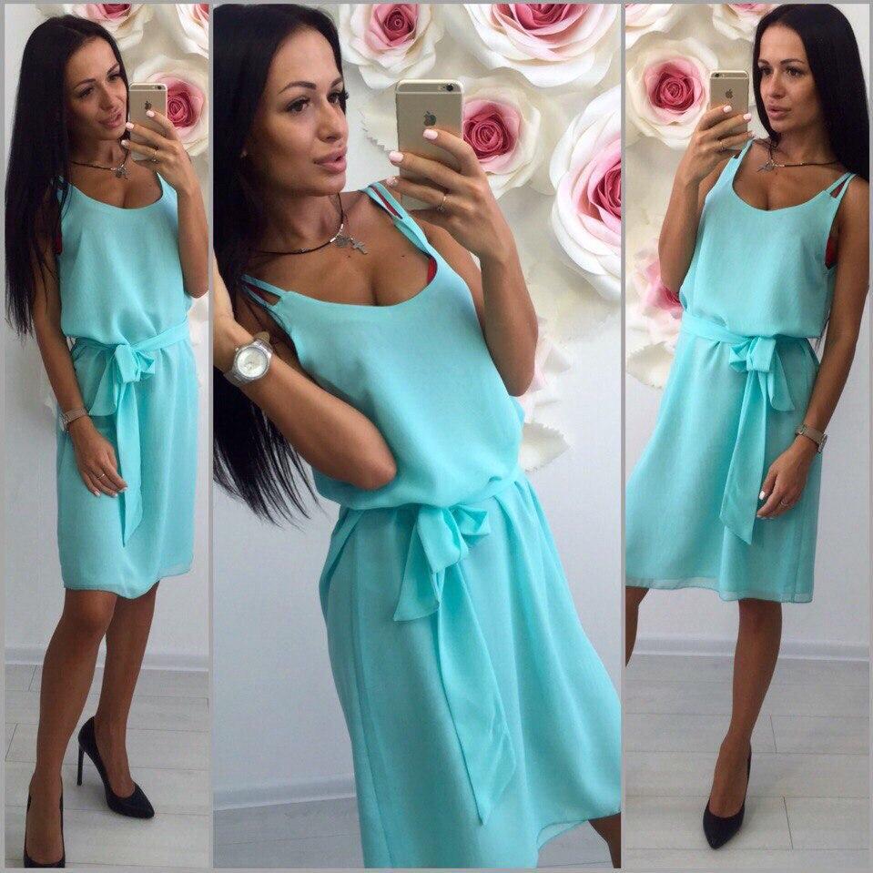 Блакитна шифонова сукня, РОЗМІР ТІЛЬКИ 40(S), фото 1