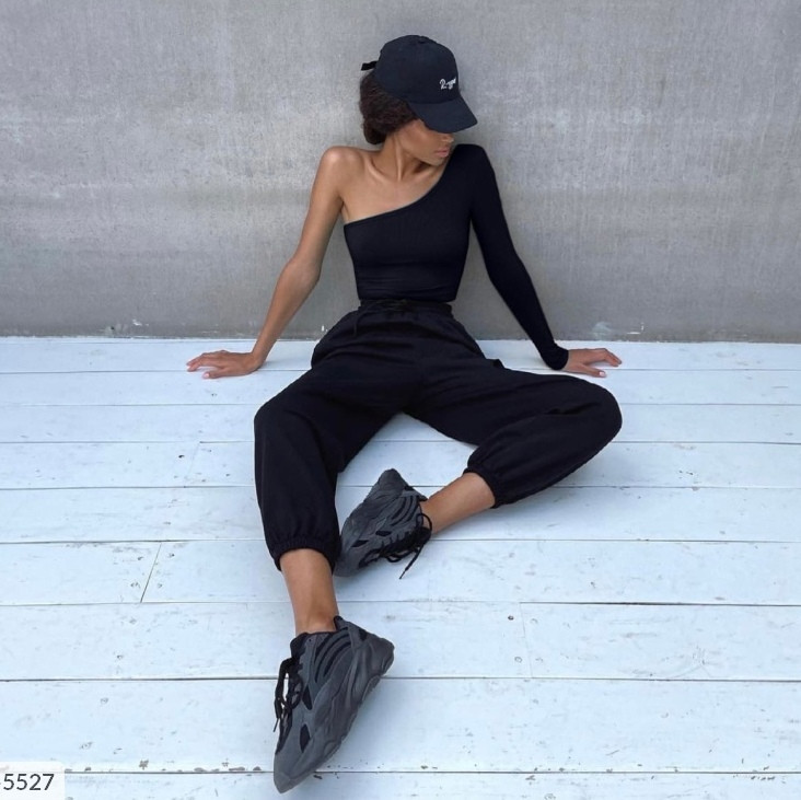 Жіноча укорочена кофта на одне плече, фото 1